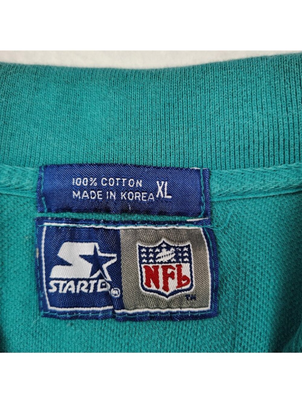 Vintage 90's Starter Miami Dolphins Polo Shirt Mens Medium Fit - Picture 3 of 8
